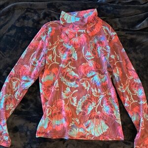 Anthropologie Vibrant Floral Long Sleeve Top
